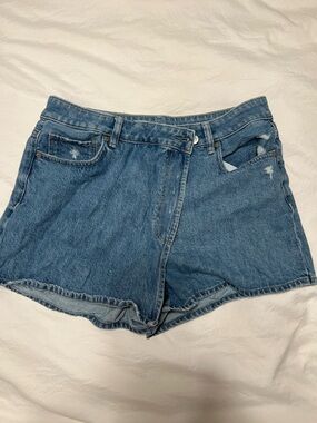 American Eagle Outfitters Medium Blue High-Rise Denim Skort